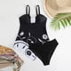 thumbnail image 4 of Traje de baño de 2 piezas para mujer, trajes de baño para mujer, traje de baño dividido con falda bikini de estampado grande para mujer, traje de baño dividido de poliéster para mujer, 4 of 5