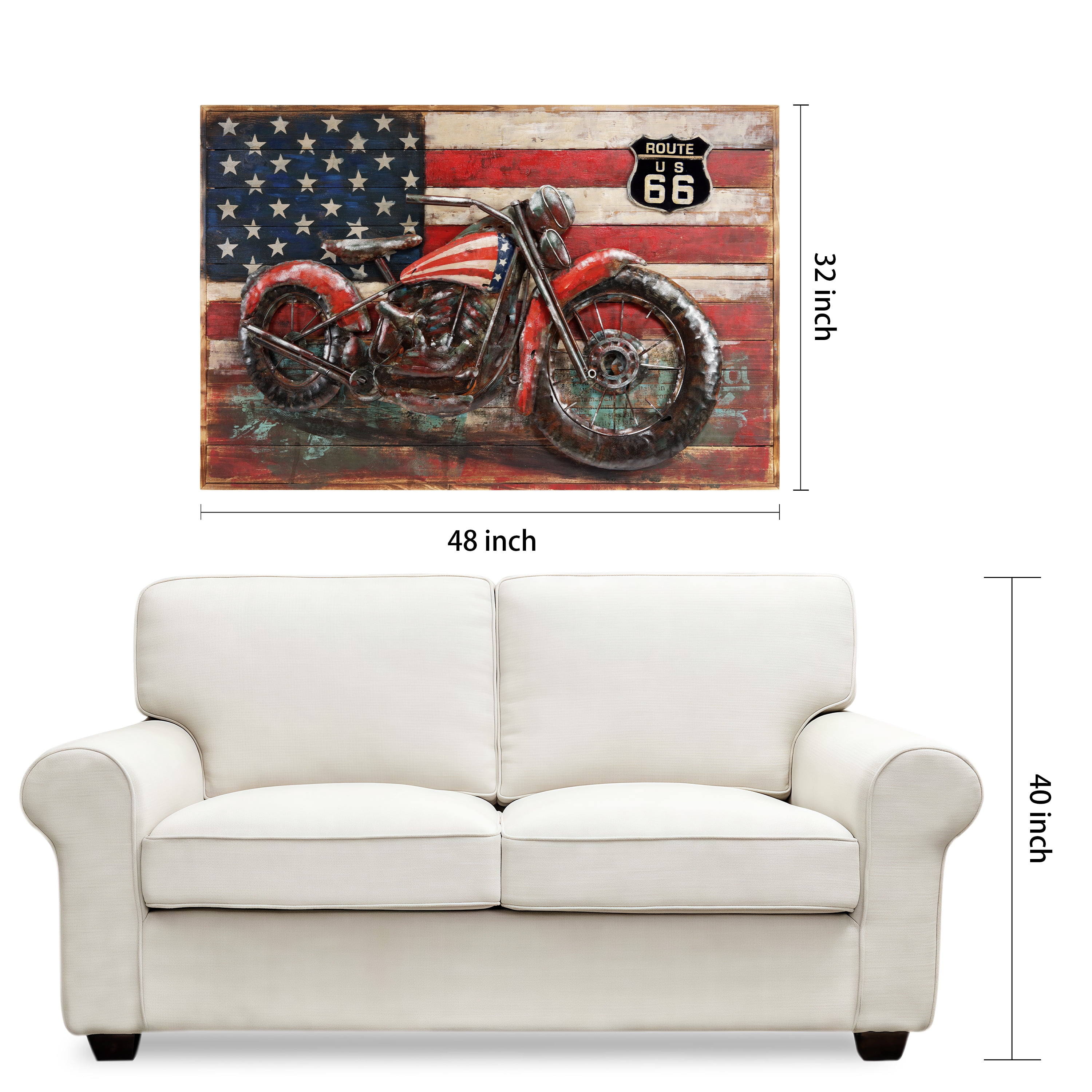 Empire Art Direct "Two Wheels" Primo Mixed Media Hand Painted 3D Iron Wall Sculpture