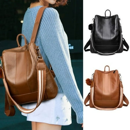 - Women´s Fashion Retro Leather Shoulder Bags School Book Travel Handbag Backpacks
