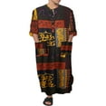 thumbnail image 1 of Men‘s Muslim Thobe  Long Sleeve Letter Print Button Down Pocket Kaftan Robe Arab Wear, 1 of 7