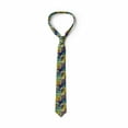 thumbnail image 4 of Necktie, Exotic Aloha Palm Leaves, 3.7", Indigo and Multicolor, by Ambesonne, 4 of 4