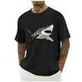 thumbnail image 2 of Jjayotai Mens Shirts Dress Shirts, Men's Shark Graphic T-Shirt, Personality Fashion Short Sleeve Shirts, Graphic Tee Black^2 L, 2 of 5