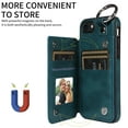 thumbnail image 3 of Mantto Design for iPhone 7/8/SE 2020/SE 2022 PU Leather Wallet Phone Case with Kickstand Card Holder Slots Metal Ring Double Magnetic Clasp Back Flip Folio Protective Cover for Women Men,Green, 3 of 10