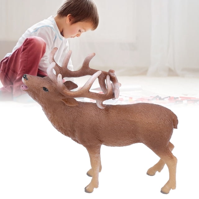 Juguete De Estatuilla De Ciervo, Juguete De Ciervo Salvaje, Lindos Juguetes De Figuras De Animales Del Bosque De Plástico, 4,3 X 3,9 X 1 Pulgada Para Desarrollar La Imaginación