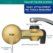 PUR PLUS Faucet Mount Water Filtration System, Horizontal, Brass, PFM410F