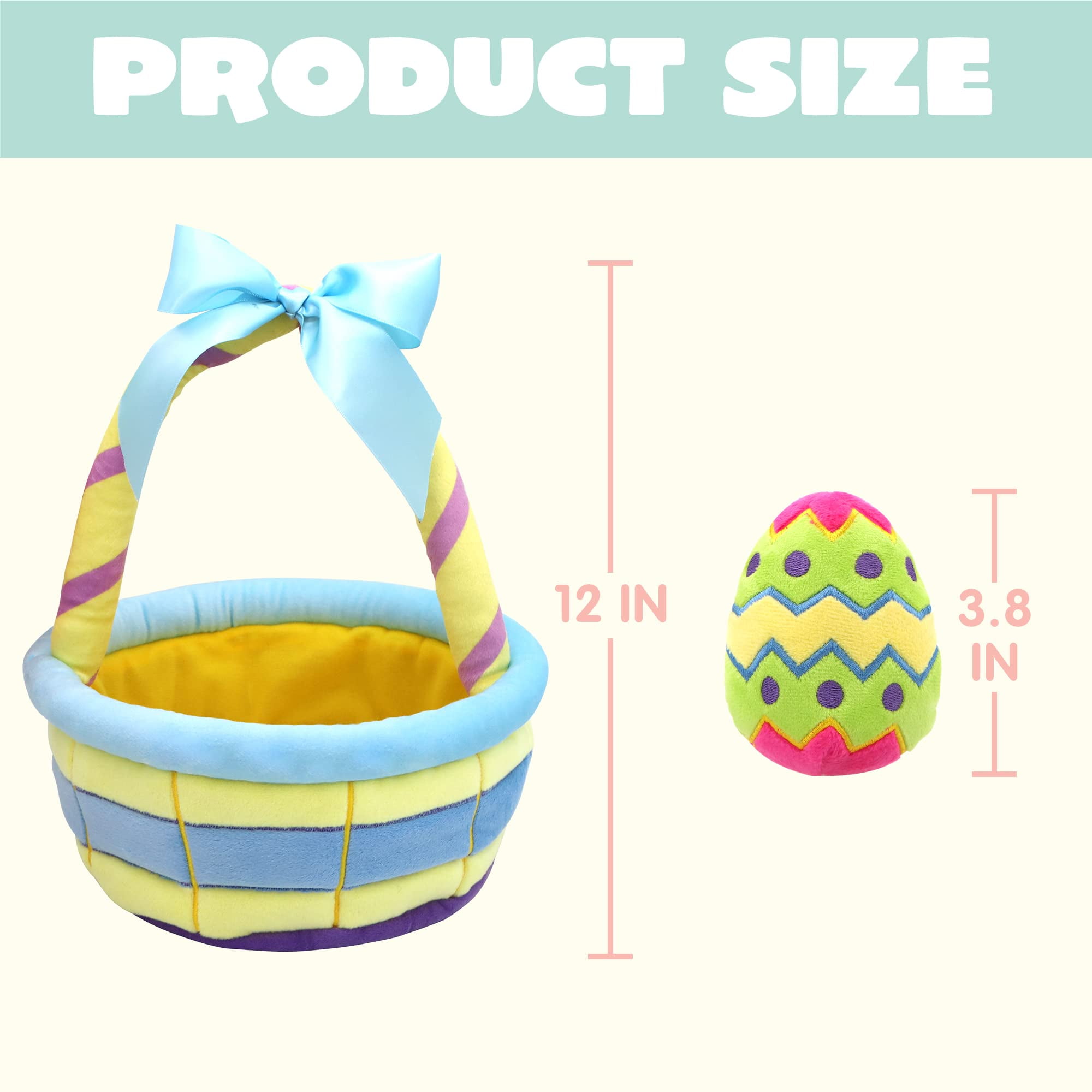 Joyfy 7 Pcs Easter Basket,Easter Basket Stuffers for Baby Toddlers Easter Egg Hunt,Easter Basket Fillers Soft Plush Toys for Kids Birthday Gifts