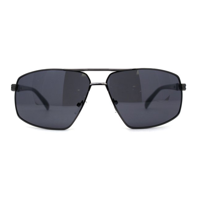 Airforce Mens Rectangular Racer Metal Rim Sport Sunglasses Gunmetal Black