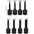 thumbnail image 6 of 1/2 Inch Pneumatic Wrench Drive Impact-Socket Set Hex Bits Hexagon Screw Socket Lengthened H4 H5 H6 H7 H8 H9 H10 H12 H6 Smile Home, 6 of 8