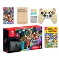 thumbnail image 1 of Nintendo Switch Mario Kart 8 Deluxe Bundle: Red/Blue Console, Mario Kart 8 & Membership, Super Mario Maker 2, Mytrix Wireless Pro Controller Peary Yellow Bear and Accessories, 1 of 8