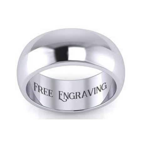 14k White Gold 8mm Comfort Fit Ladies And Mens Wedding Band