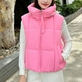 thumbnail image 7 of Oksale Quilted Puffer Vest for Women Casual Full Zip Outerwear with Hood Sleeveless Jackets with Pockets Soft Cozy Winter Overcoats Pink XL, 7 of 7