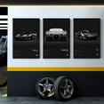 thumbnail image 3 of Hieng Car Poster Wall Art For Men Set of 3 Nature Car Posters Room Aesthetic Black Canvas Prints Modern Painting Pictures Bedroom Living Room Boys Room Home Decor, 3 of 5