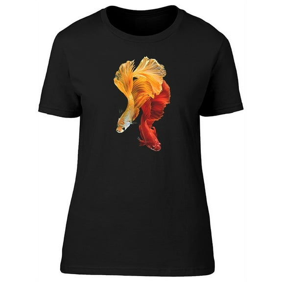 Amazing Orange Red Betta Fishes T-Shirt Women -Image by Shutterstock, Female XX-Large