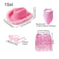 thumbnail image 5 of Jiibva 4Pcs/Set Fluffy Feather Brim Cowboy Hat with Heart Sunglasses Scarf Sequin Dance Dress Set for Women, 5 of 7