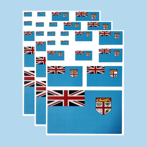 Ruoming Ruoming 3 PCS National Flag Stickers, Multiple Sizes, Self-Adhesive Decals for Cars, Phones, Bags(Fiji)