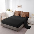 thumbnail image 5 of Homewish Geometric Lines Checkered 7pcs Bedding Comforter Set,Abstract Geometric Artistic Queen Bedding Sets,Brown Stripes Queen Sheet Sets For Kids,Breathable Home Decor Reversible, 5 of 8