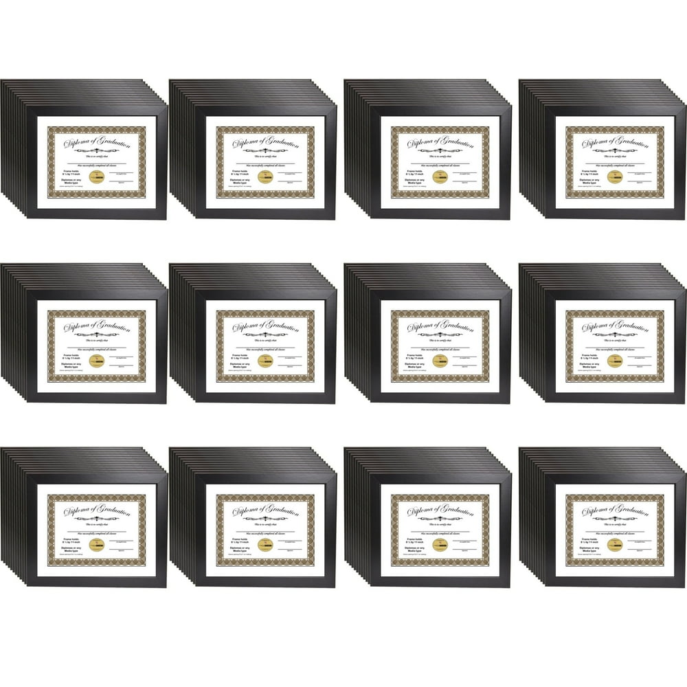 CreativePF [11x14bk] Black Diploma Frame with 11x14inch White Mat to