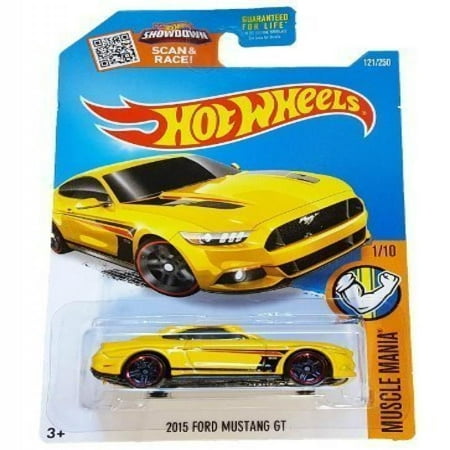 Hot Wheels, 2016 Muscle Mania, 2015 Ford Mustang GT [Yellow] Die-Cast Vehicle
