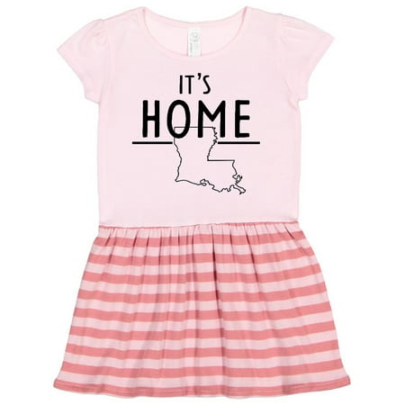

Inktastic It s Home- State of Louisiana Outline Gift Toddler Girl Dress
