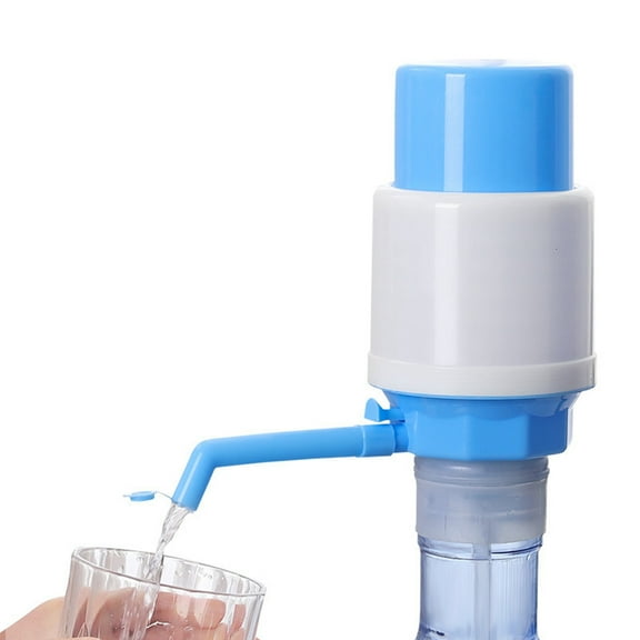 Manual Hand-Operated Water Dispenser for 5-Gallon Bottles - Portable Drinking Water Pump System for Home and Office Use - Light blue