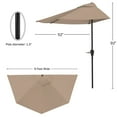 thumbnail image 3 of Pure Garden 9ft Half Umbrella for Balcony, Porch, or Deck, Sand, 3 of 6