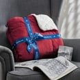 thumbnail image 4 of Cozy Comfort Sherpa Fleece Throw Blanket Red - Thick and Warm, Soft and Fuzzy Throw, 50x60 inches, 4 of 6