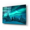 thumbnail image 2 of Epic Art 'Northern Lights In Winter Forest 2' by Epic Portfolio, Acrylic Glass Wall Art, 24"x16", 2 of 8