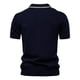 thumbnail image 3 of Ceisia Vertical Stripe Knit Top Men's Slim Fit Short Sleeve Casual Button-Down Shirt Navy M Gifts, 3 of 8
