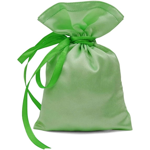 50 Satin Drawstring Gift Pouch Small Wedding Party Favors Bag - 3" x 5.5" inches Baby Shower Thank You Pouches- Mint Green
