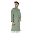 thumbnail image 2 of Atasi Cotton Kurta Solid Ethnic- Festive Long Shirt W/ Pintuck Traditional Indian Wear For Men's, 2 of 7