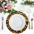 thumbnail image 4 of Ryvnso Tiger Print Background Round Plate Mats Dining Table Placemat Set of 4 for Holiday Decoration, 4 of 7