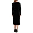 thumbnail image 3 of INSPIRE CHIC Women's Velvet Ruched Dress Square Neck Long Sleeve Formal Evening Cocktail Midi Dresses S Black, 3 of 6