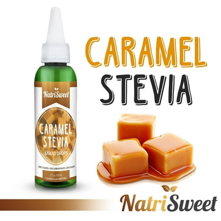 NatriSweet Caramel Stevia Liquid Drops (2 fl oz / 60 Milliliter) | Zero-Calorie Natural Sugar Substitute | Highly Concentrated Stevia Extract | Naturally