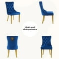 thumbnail image 6 of Sumdeal Mid-Century Modern Dining Chairs with Lion Head Pull Ring - High-End Tufted Velvet Upholstered Accent Chairs with Golden Legs & Nailhead Trim,Blue,Set of 4, 6 of 7
