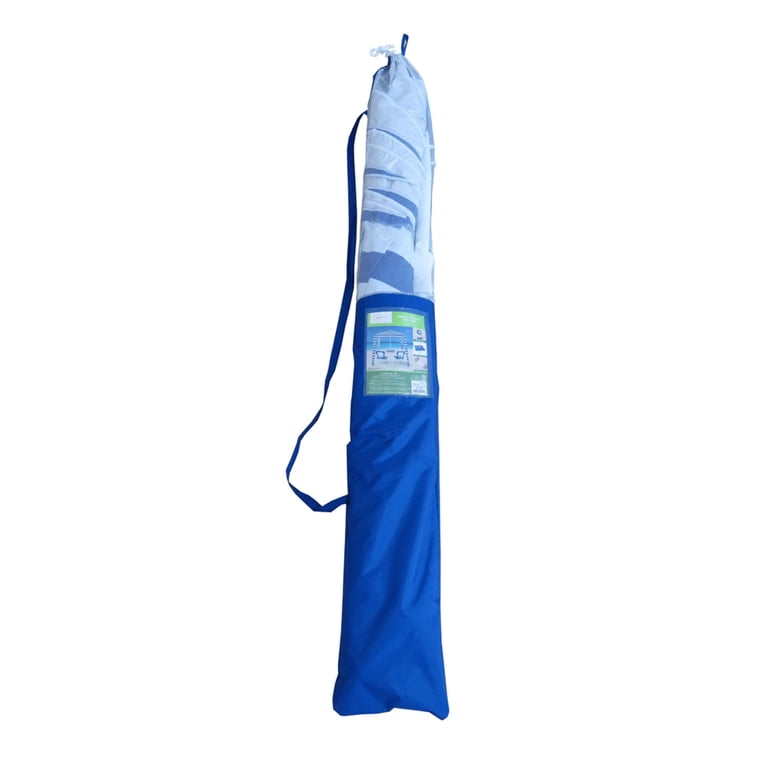 Mainstays 6 Ft Square Beach Umbrella, Blue White Stripe photo 5