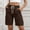 Brown women cargo shorts a1, variant on Cagogo Womens Cargo Short Pants Casual Elastic Waist Loose Fit Bermuda Shorts with Pockets Solid Streetwear Vacation Beach Summer Work Trousers, Brown L