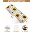 thumbnail image 6 of Pastoral Sunflower Stair Treads Non Slip for Steps White Blue Striped Pastoral Flower 10 Pcs Reusable Adhesive Stair Runner Mats for Dogs Elders Carpet Treads Rugs for Staircase 8x30 In, 6 of 7