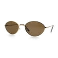 thumbnail image 4 of Trendy Hustler Snug Oval Hipster Metal Rim Sunglasses Gold - Brown, 4 of 8