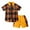 Orange, variant on WOYY Toddler Boys Casual Outfits Short Sleeve Plaid Hooded Shirt Shorts Set, Sizes 3-4T