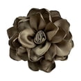 thumbnail image 1 of Broche floral de 10 cm, horquilla para el pelo, hecho a mano, para disfraz, vestido, traje, tela de satén, ropa Beige profundo, 1 of 9