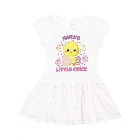 

Inktastic Nana s Little Chick Cute Easter Chick with Colorful Eggs Gift Toddler Girl Dress