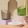 thumbnail image 6 of 1 Pc Storage Organizer Bins Wall Mounted Shower Caddy, Bathroom shelves Stackable Clear Plastic Toothbrush Holder Adhesive Hanging Bin for Bathroom, Kitchen, Cabinet, 3.85x3.77x4.33 Inch, White, 6 of 9