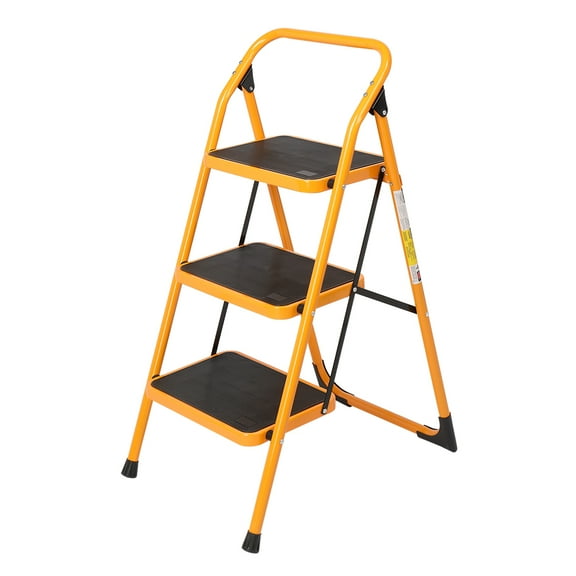 GoDecor 3 Step Ladder Folding Step Stool, 330 lb. Capacity, Iron