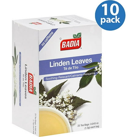 Badia Linden Leaves Tea Bags, 25 count, (Pack of