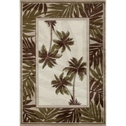 7 x 9 ft. Palm Coast Collection Frond Woven Area Rug, Beige