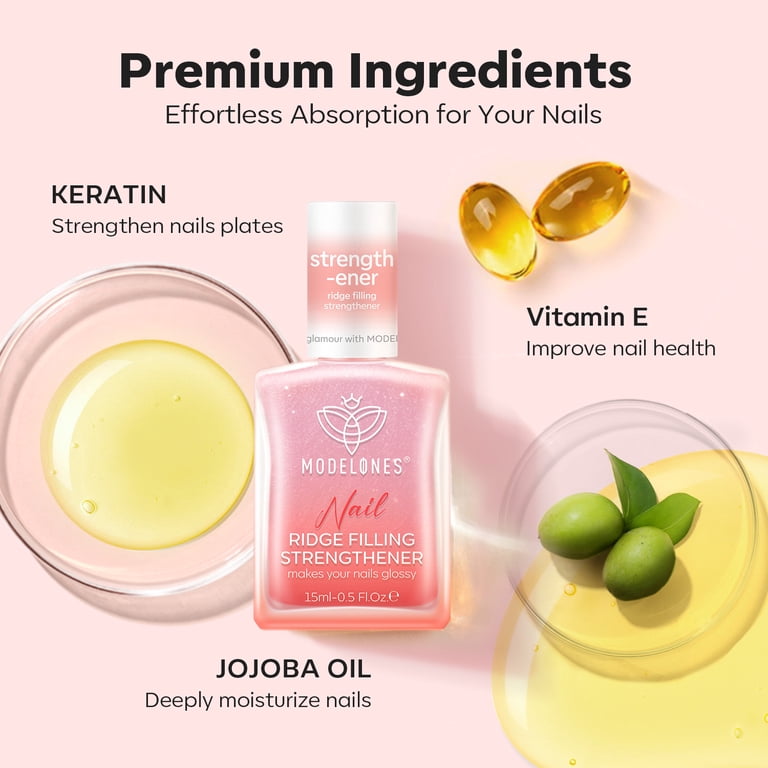 Modelones 8-in-1 Nail Strengthener, Ridge Filler, Pink, 0.5 oz photo 2