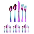 thumbnail image 3 of 20Pcs Colorful Cutlery Set 5 Knife Fork Spoon Set Stainless Steel Flatware Set for Home Hotel Restaurant, 3 of 8