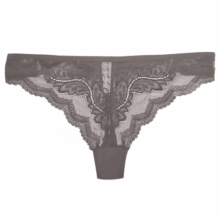 

Wish 3 Pack G-String Thongs for Women Lace Panties Stretch T-back Tangas Low Rise Hipster Underwear Sexy Gray S S1060