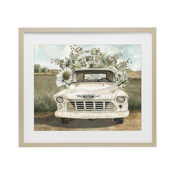 Stupell Industries Retro Country Flowers Delivery Birch Framed Print Under Glass, design by Cindy Jacobs