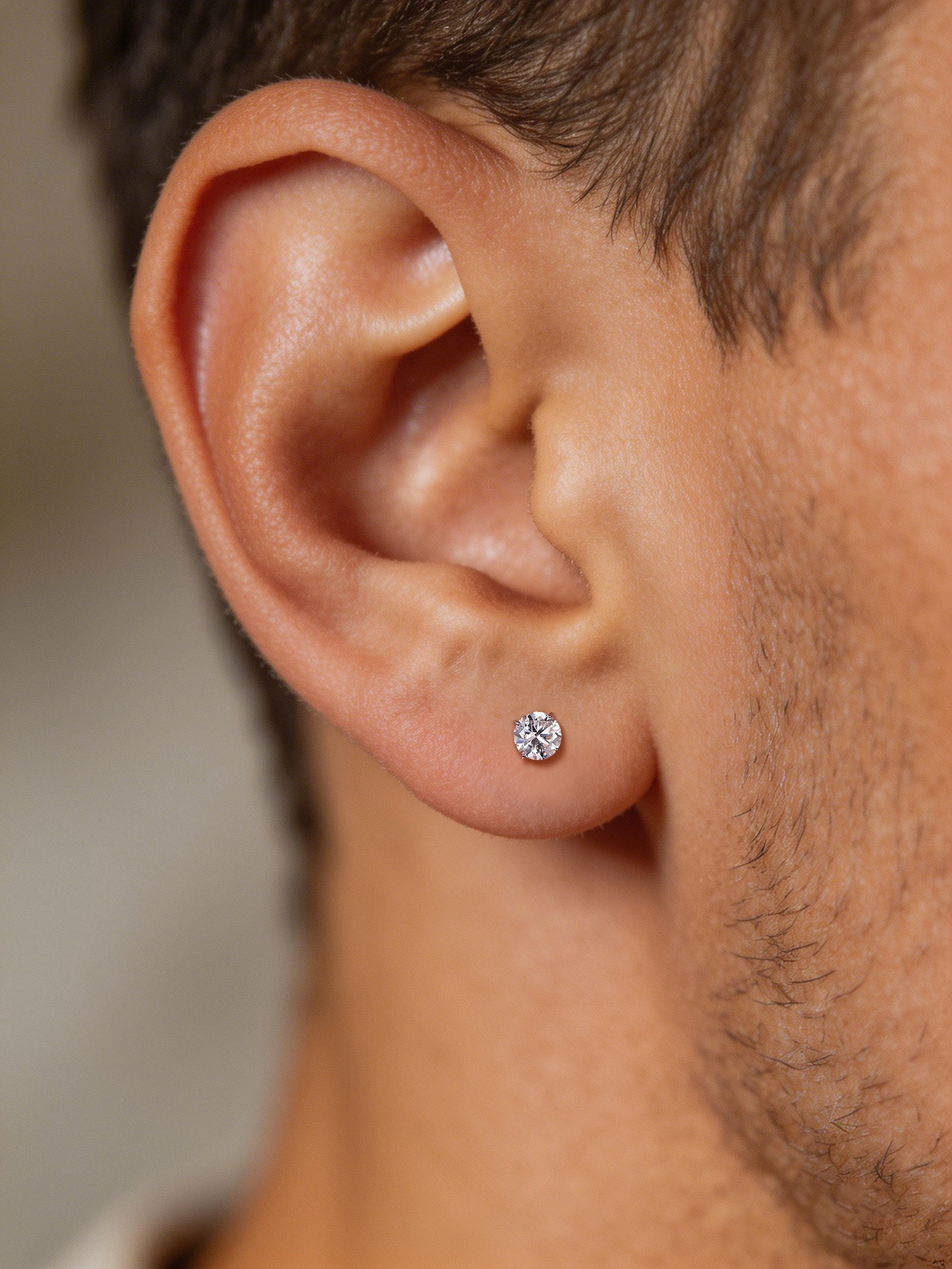 Moissanite Stud Earrings, Implant-Grade Titanium Screw-Back, Single Diamond Design, Unisex, Sparkling, Ideal for New Piercings,6mm
